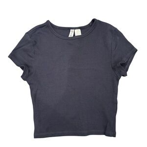 Divided Charcoal Ribbed Top